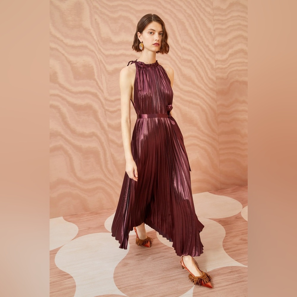 $690 Ulla Johnson - Amiko Dress In Mahogany Size 6